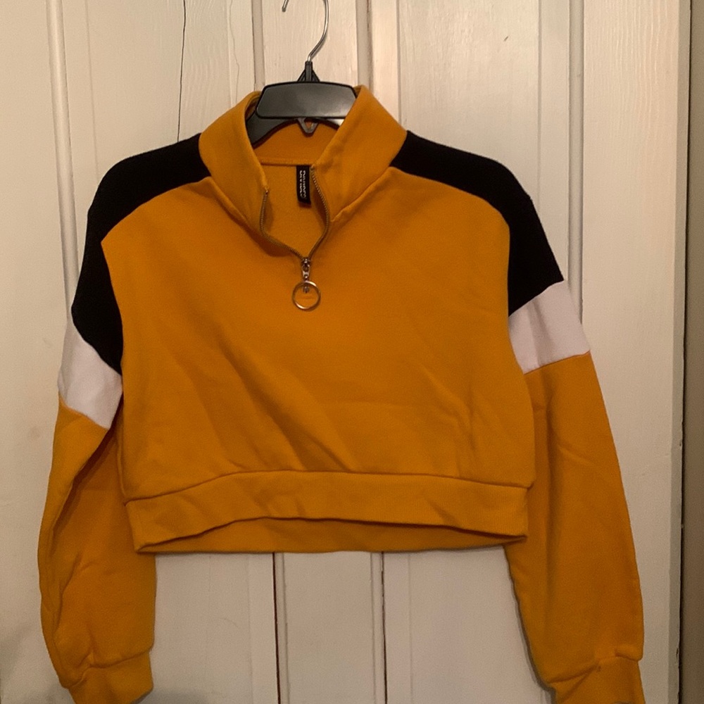 H&M crop sweatshirt with zipper at the top